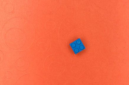 A blue lego brick