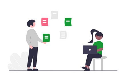 Team members working on a project