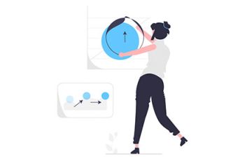 Woman holding a data visualization