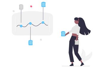 Woman organizing flowchart of documents