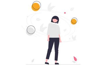 A woman brainstorming
