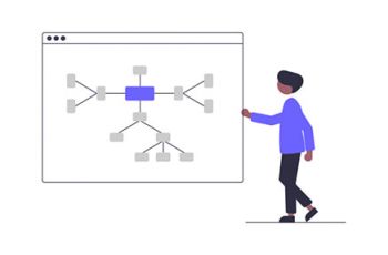 Person holding a hierarchical diagram