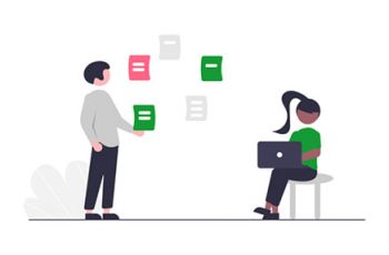 Team members working on a project